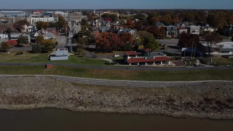 Aerial View of Downtown Evansville Representing Part of The Evansville Population