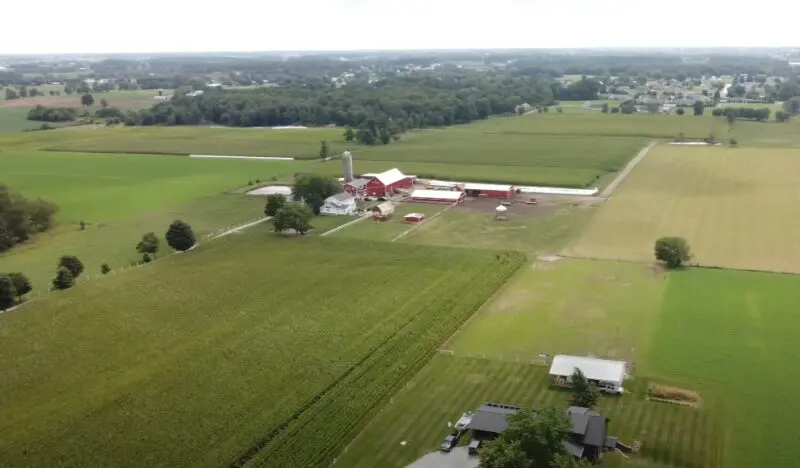 Indiana Amish County drone view