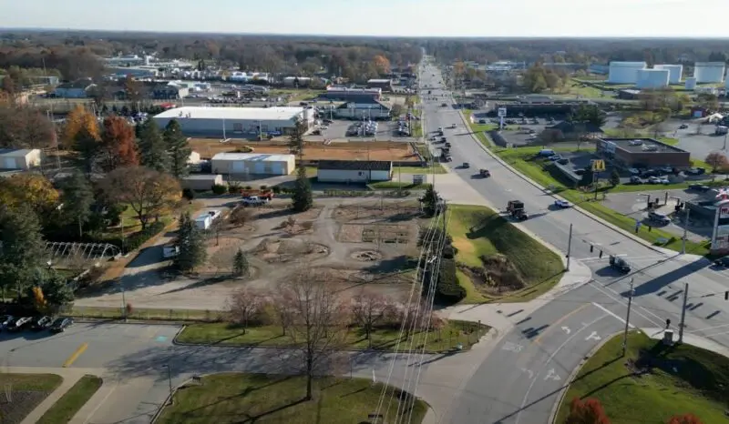 Streets of Granger IN, aerial view