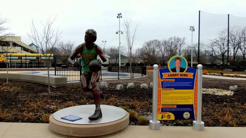 The statue of Larry Bird at The Children's Museum of Indianapolis