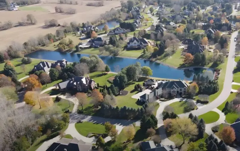 Drone view of Granger, Indiana