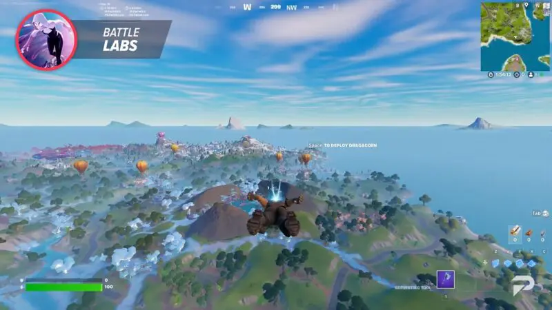 A screenshot of a multiplayer game, Fortnite